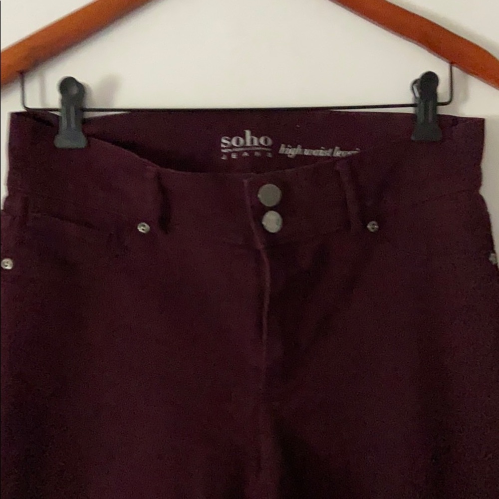 Soho high waist leggings in burgundy